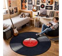 Keepcute - Alfombra redonda para dormitorio, sala de estar, estudio, juego de niños, alfombra antideslizante para decoración del hogar, 1,2 x 1,2 m, redonda
