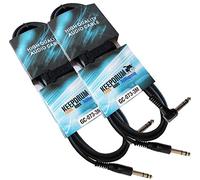 Keepdrum 2 x GC de 073 3 m Stereo Cable de audio jack 6,3 mm ángulo conector