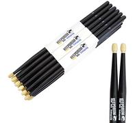 Keepdrum 5 AB BLACK nogal baquetas de batería de bastones Negro 12 pares