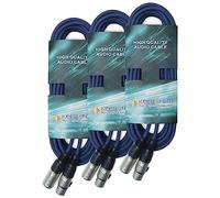 keepdrum - Cable de control (3 conectores XLR de 3 pines, 100 ohmios, 3 m), color azul