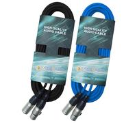 keepdrum - Cable DMX (10 m, 3 pines, XLR, 1 x negro y 1 x azul)