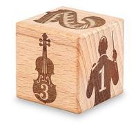 keepdrum Dados de música clásica, Idea de Regalo, Dados de Madera con Motivos Musicales, 4 x 4 x 4 cm