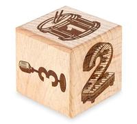 keepdrum Dados Musicales Rock and Roll de Madera, Idea de Regalo, con Motivos Musicales, 4 x 4 x 4 cm