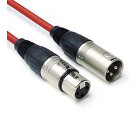 keepdrum DMX004RD Cable DMX Rojo Cable de control XLR de 3 pines 100 ohmios 15 m