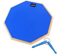 keepdrum DP-BL12 Almohadilla de práctica para batería 30,5 cm (12 pulgadas), incluye llavero de minibaquetas, azul