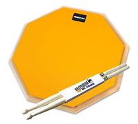 keepdrum DPOR12 Practice Pad - Alfombrilla de práctica (12 pulgadas, incluye baquetas), color naranja