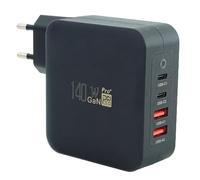 keepdrum GaN140 USB - Cargador rápido múltiple (2 puertos USB-C, 2 puertos USB-A, 140 W)
