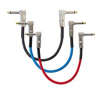 keepdrum GC028 - Cable de interconexión mono (3 unidades, 6,3 mm, 30 cm), color negro, azul y rojo