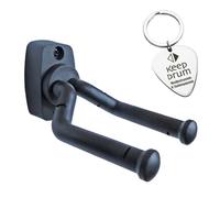 keepdrum GS019 - Soporte de pared para guitarra y bajo + llavero para púa