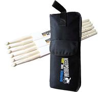 keepdrum Hickory 5A - Baquetas de madera (3 pares, incluye funda SB-01)