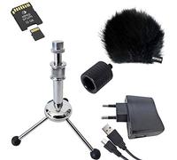 keepdrum Juego de accesorios para grabadora portátil Tascam (trípode, cargador USB, protector contra el viento, adaptador de rosca, tarjeta micro SDHC de 32 GB)