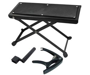 keepdrum Juego de accesorios para guitarra, reposapiés, cejilla y manivela para cuerdas