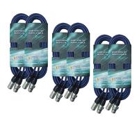 keepdrum - Juego de cables DMX (3 pines, XLR cada uno 2 x 3 m, 10 m, 15 m), color azul