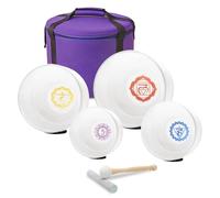keepdrum Juego de cuencos tibetanos de cuarzo con 4 chakras