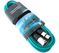 Keepdrum MC-001XX GR - Cable para micrófono (XLR, 10 m, conector XLR hembra/XLR macho, incluye bridas de velcro), color verde