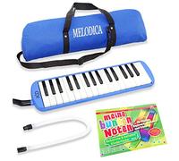 keepdrum Melodica Azul 32 teclas Set con funda y cuaderno de notas para niños