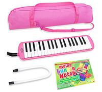 Keepdrum Melodica Pink - Set de 37 teclas con funda y cuaderno de notas para niños