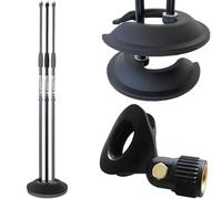 keepdrum MS096 - Soporte de micrófono recto extensible con base de hierro fundido + pinza universal para micrófono