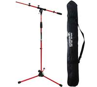 Keepdrum ms106 RD Rojo Micrófono Soporte Trípode para micrófono con jirafa y metal de socket + Bolsa SB de 03