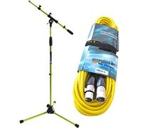 Keepdrum ms106 YW Micrófono Soporte Amarillo + 6 m XLR Cable Amarillo
