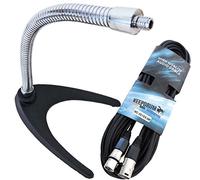 Keepdrum Ms60 mesa trípode Micrófono staender Cuello de cisne cromo + 6 m XLR de cable