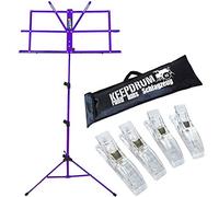 keepdrum MUS2 FL - Atril para partituras (incluye funda y 4 pinzas de clip), color morado