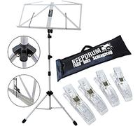 Keepdrum mus3 SV Pinza Ordenador atril Silver + Funda + 4 unidades)