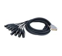 keepdrum sna55-8 Snake Sub-D DB-25 - Cable multinúcleo a 8 conectores XLR hembra (3 m)