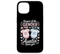 Keeper of The Gender Auntie Loves You Baby Anuncio Tía Carcasa para iPhone 13