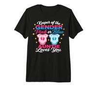 Keeper of The Gender Auntie Loves You Gender Reveal Camiseta Premium