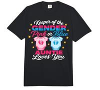 Keeper of The Gender Auntie Loves You Gender Reveal Comfort Colors Adult Heavyweight T-Shirt