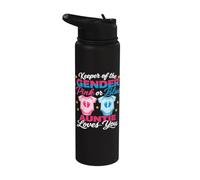 Keeper of the Gender Auntie Loves You Gender Reveal Stainless Steel Insulated Water Bottle