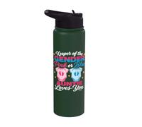 Keeper of the Gender Auntie Loves You Gender Reveal Stainless Steel Insulated Water Bottle