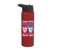 Keeper of the Gender Auntie Loves You Gender Reveal Stainless Steel Insulated Water Bottle
