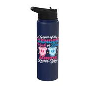 Keeper of the Gender Auntie Loves You Gender Reveal Stainless Steel Insulated Water Bottle