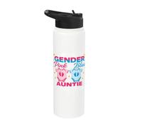 Keeper of the Gender Auntie Loves You Gender Reveal Stainless Steel Insulated Water Bottle