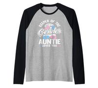Keeper of The Gender Auntie Loves You Messy Bun Gafas de Sol Camiseta Manga Raglan