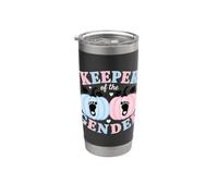 Keeper of The Gender Reveal Baby Pumpkin Pink Or Blue Vaso térmico de acero inoxidable de doble pared