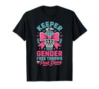 Keeper of The Gender Reveal Free Throws or Pink Bows Party Camiseta