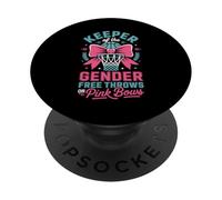 Keeper of The Gender Reveal Free Throws or Pink Bows Party PopSockets PopGrip Adhesivo