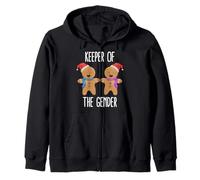 Keeper of The Gender Revela Baby Shower Gingerbread Xmas Sudadera con Capucha