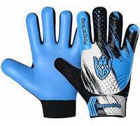 Keeperking Guantes de Portero para niños Clawxen, niños y niñas, Guantes de fútbol para niños (6, C3-Cyan-Blue)