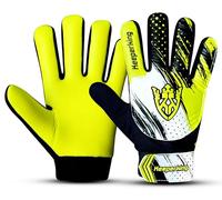 Keeperking Guantes de Portero para niños Clawxen, niños y niñas, Guantes de fútbol para niños, Guantes de Portero (7, C3-Amarillo)