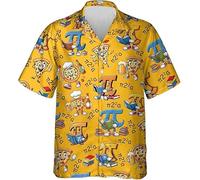 keephen 3.14 Pi 3D Impresa Camisa Hawaiana Mujer/Hombre Amantes de Las Matemáticas Camisa de Botones Casual Holgado Vacaciones Tops