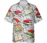 keephen 3.14 Pi 3D Impresa Camisa Hawaiana Mujer/Hombre Amantes de Las Matemáticas Camisa de Botones Casual Holgado Vacaciones Tops