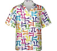 keephen 3.14 Pi 3D Impresa Camisa Hawaiana Mujer/Hombre Amantes de Las Matemáticas Camisa de Botones Casual Holgado Vacaciones Tops