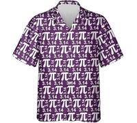 keephen 3.14 Pi 3D Impresa Camisa Hawaiana Mujer/Hombre Amantes de Las Matemáticas Camisa de Botones Casual Holgado Vacaciones Tops