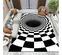 keephen 3D Ilusión óptica Rectángulo Área Alfombra Vórtice Alfombra Antideslizante 3D Vortex Ilusiones ópticas Alfombrilla para Comedor Casa Dormitorio Decoración de la habitación