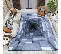 keephen 3D Ilusión óptica Rectángulo Área Alfombra Vórtice Alfombra Antideslizante 3D Vortex Ilusiones ópticas Alfombrilla para Comedor Casa Dormitorio Decoración de la habitación