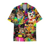 keephen Camisetas con diseños Divertidos y Rompecabezas para Hombre Blusas de Moda con Estampados Coloridos y Impresiones 3D Tops de Manga Corta Estilo Y2K